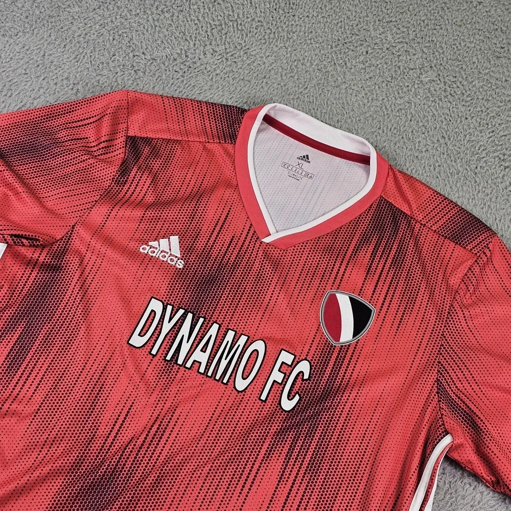 Dynamo FC Soccer Jersey‎ Mens XL Red Adidas Climalite 10 Short Sleeve Top